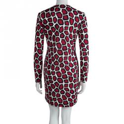 Pre Owned Diane Von Furstenberg Stone Leopard Print Silk Jersey Reina Dress S