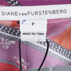 Pre Owned Diane Von Furstenberg Multicolor Silk Print Dayle Top XS