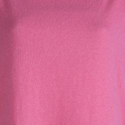 Pre Owned Diane Von Furstenberg Pink Short Sleeve High Low Brianna Sweater XS/S