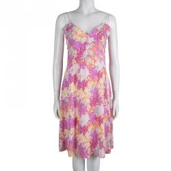 Pre Owned Diane Von Furstenberg Multicolor Silk Slip Alberstina Dress M