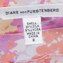Pre Owned Diane Von Furstenberg Multicolor Silk Slip Alberstina Dress M