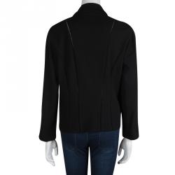 Pre Owned Diane Von Furstenberg Black Knit Jica Jacket XL