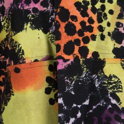 Pre Owned Diane Von Furstenberg Multicolor Printed Cutout Embroidery Detail Vintar Jacket XL