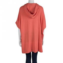 Pre Owned Diane Von Furstenberg Orange Hooded High Low Kaiyo Sweater M/L