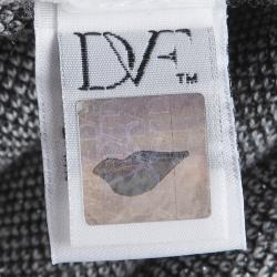 Pre Owned Diane Von Furstenberg Light Grey Tie Detail Kyla Wrap Cardigan L