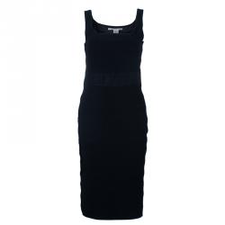 Pre Owned Diane Von Furstenberg Black Stitches Bandage Dress M