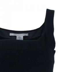 Pre Owned Diane Von Furstenberg Black Stitches Bandage Dress M