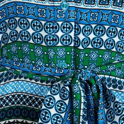 Pre Owned Diane Von Furstenberg Multicolor Printed Silk Button Front Amina Maxi Dress XS