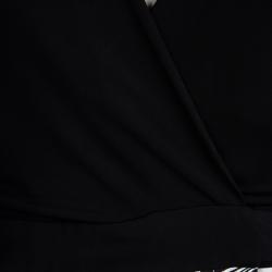 Pre Owned Diane Von Furstenberg Black Marble Wave Jewel Wrap Dress S