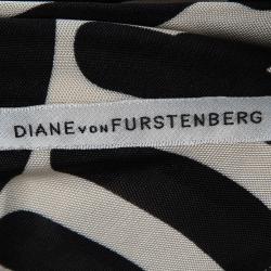 Pre Owned Diane Von Furstenberg Monochrome Rainbow Room Talon Maxi Dress M