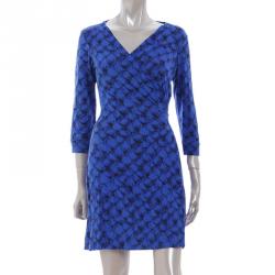 Pre Owned Diane Von Furstenberg New Julian Two Stretch Jersey Wrap Dress S
