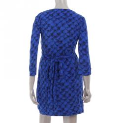 Pre Owned Diane Von Furstenberg New Julian Two Stretch Jersey Wrap Dress S