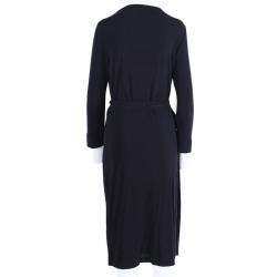 Pre Owned Diane Von Furstenberg Black New Julian Two Wrap Dress L