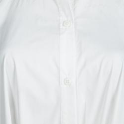 Pre Owned Diane von Furstenberg White Cotton Poplin Cynthia Dress L