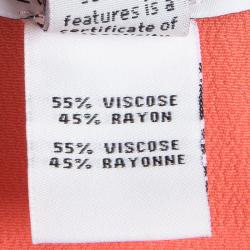 Pre Owned Diane Von Furstenberg Orange Crepe New Hanky Kimono Top M/L