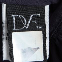 مملوكة مسبقًا Diane Von Furstenberg Navy Blue Knit Bethania Short Sleeve Wrap Dress M