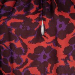 Pre Owned Diane Von Furstenberg Multicolor Printed Silk Hathaway Blouse M