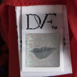 Pre Owned Diane Von Furstenberg Multicolor Printed Silk Hathaway Blouse M