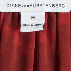 Pre Owned Diane Von Furstenberg Multicolor Printed Silk Hathaway Blouse M