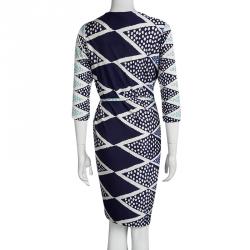 Pre Owned Diane Von Furstenberg Ornamentalist Diamonds Print Evrin Wrap Dress M
