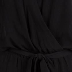 Diane Von Furstenberg Black Rawena Tie Detail Sleeveless Jumpsuit M