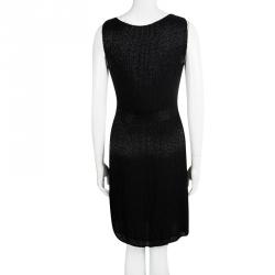 Pre Owned Diane Von Furstenberg Black Bead Embellished Lyndsey Faux-Wrap Dress S