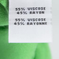 Pre Owned Diane Von Furstenberg Celery Green Crepe Belted Karin Shirt Dress M