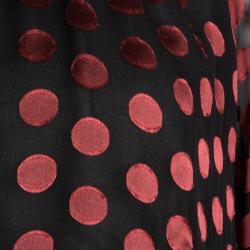 Pre Owned Diane Von Furstenberg Marnie Black Burnout Detail Long Sleeve Blouse XS