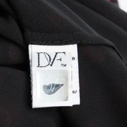 Pre Owned Diane Von Furstenberg Marnie Black Burnout Detail Long Sleeve Blouse XS