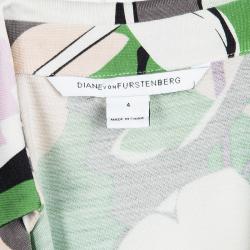 Pre Owned Diane Von Furstenberg Multicolor Floral Printed New Jeanne Two Wrap Dress S