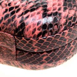 Pre Owned Diane Von Furstenberg Red/Black Python Flirty Minaudiere Clutch