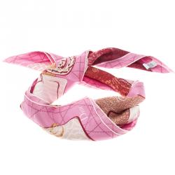 مملوكة مسبقًا Dior Pink Printed Silk Square Scarf