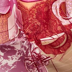 مملوكة مسبقًا Dior Pink Printed Silk Square Scarf