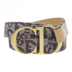 Pre Owned حزام ديور ديوريسمو حلية CD بني 85 سم 