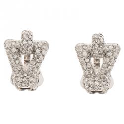 مملوكة مسبقًا أقراط ديور مشبك مرصعة بالكريستال لون فضي