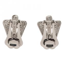 مملوكة مسبقًا أقراط ديور مشبك مرصعة بالكريستال لون فضي