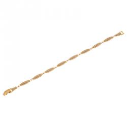 Pre Owned Dior Crystal Studded Gold Tone Bracelet Size 21cm