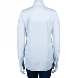 Pre Owned Dior White Embroidered Sleeve Shirt M