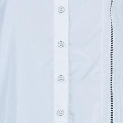 Pre Owned Dior White Embroidered Sleeve Shirt M