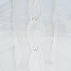 Dior White Beaded Chiffon Top M
