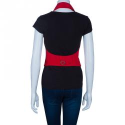 Pre Owned Dior Red Silk Button Vest Top M