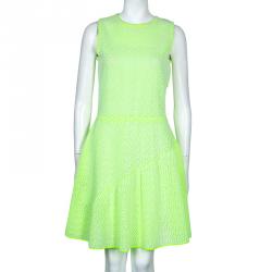 Dior Neon Green Flare Mid-length Dress M