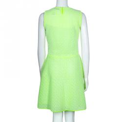 Dior Neon Green Flare Mid-length Dress M