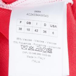 Pre Owned Dior Pink Red Colorblock Skirt M