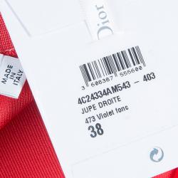 Pre Owned Dior Pink Red Colorblock Skirt M