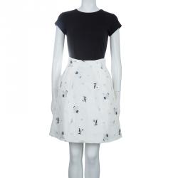         Dior Cream Lurex Embroidered Silk Skirt S