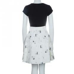         Dior Cream Lurex Embroidered Silk Skirt S