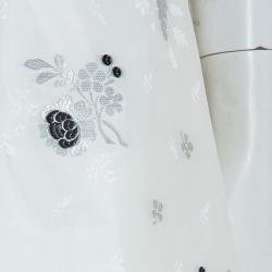         Dior Cream Lurex Embroidered Silk Skirt S