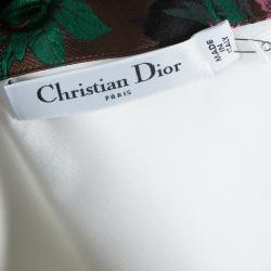Dior White Contrast Embroidered Collar Sleeveless Buttondown Jacket S