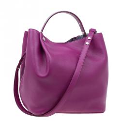 Pre Owned Dior Pink Leather Medium Diorific Bucket Tote
